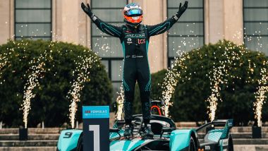 Formula E ePrix Roma 2022: Mitch Evans (Jaguar) esulta per la vittoria