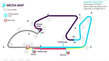 Formula E ePrix Valencia 2021: la mappa del circuito Ricardo Tormo