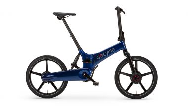 Gocycle GX 2020, colore blu, visuale laterale