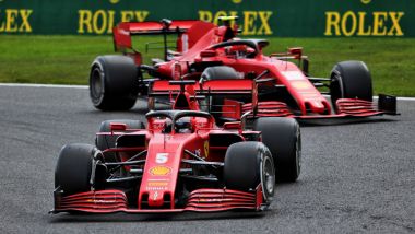 GP Belgio 2020, Spa Francorchamps: Sebastian Vettel e Charles Leclerc (Ferrari)