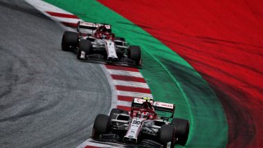 GP Stiria 2020, Spielberg: Antonio Giovinazzi e Kimi Raikkonen (Alfa Romeo Racing)