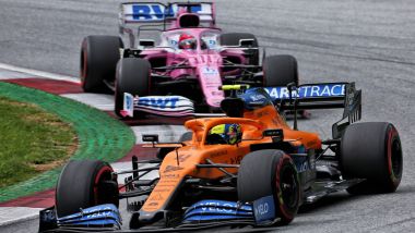 GP Stiria 2020, Spielberg: Lando Norris (McLaren) e Sergio Perez (Racing Point)