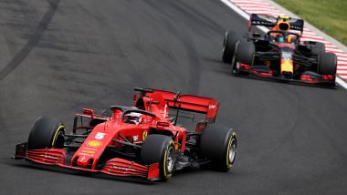 GP Ungheria 2020, Budapest: Sebastian Vettel (Ferrari) e Alex Albon (Red Bull)