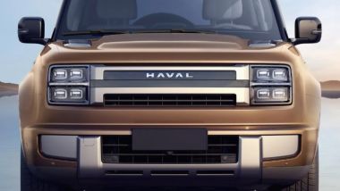 Haval HX: dettaglio del frontale con i fari a quattro punti luce full LED