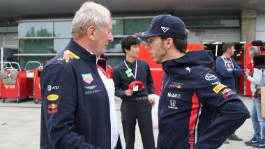 Helmut Marko a colloquio con Pierre Gasly (Red Bull)