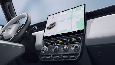 iCaur V23: la plancia del modello V23 con il grande touchscreen del sistema infotainment