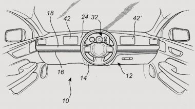 Il brevetto Volvo: guida autonoma e volante che si sposta da un lato all'altro, o nel centro