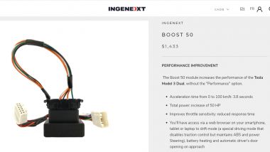 Il device Ingenext che incrementa le performance di Tesla Model 3