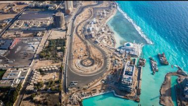 Il Jeddah Corniche Circuit in costruzione
