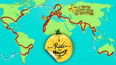 Il percorso del giro del mondo che André Sousa farà con la Honda Monkey