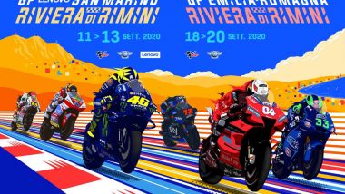Il poster ufficiale dei GP di San Marino ed Emilia Romagna e della Riviera di Rimini