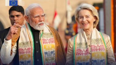Il premier indiano Narendra Modi e la presidente della Commissione Europea Ursula von der Leyen (foto: Facebook / Commissione Europea)