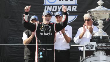 IndyCar 2019, Laguna Seca: Josef Newgarden (Team Penske) festeggia il titolo