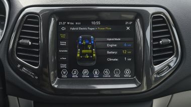 Jeep Compass 4xe plug-in hybrid, display multifunzione