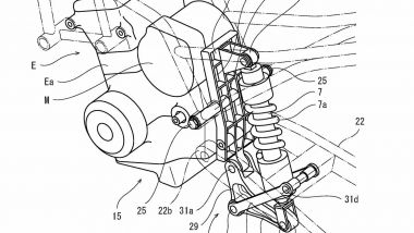 Kawasaki ibrida: la sospensione posteriore si adatta e il motore diventa elemento stressato