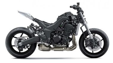Kawasaki Ninja 1000SX 2020: la moto svestita delle sovrastrutture mostra il telaio in allumino