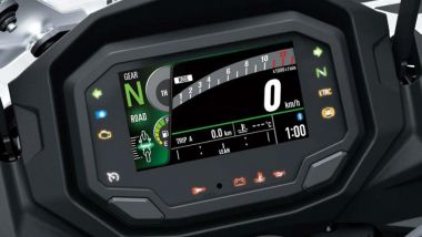 Kawasaki NInja 1000SX 2020:la strumentazione con display a colori