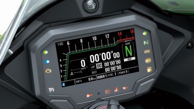 Kawasaki Ninja ZX-10R 2021: la strumentazione TFT racing con connessione Bluetooth