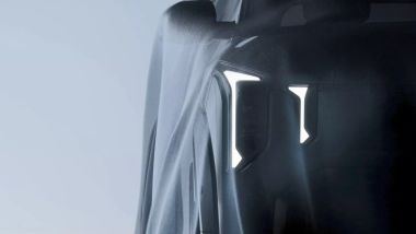 Kia EV2: dettaglio del frontale dall'immagine teaser pubblicata dal costruttore coreano