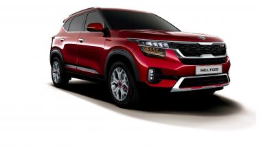 Kia Seltos 2019, vista 3/4 anteriore del SUV compatto