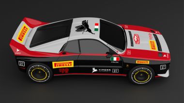 Kimera EVO37 in livrea Pirelli per il Rally di Monte Carlo, vista laterale