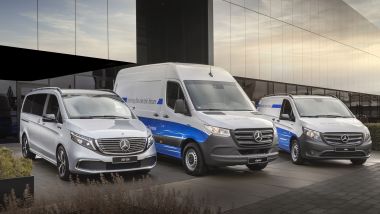La flotta elettrica dei veicoli commerciali Mercedes