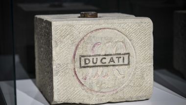 La pietra posata nel 1935 nello stabilimento Ducati, ora restaurata