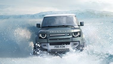 Land Rover Defender on ice