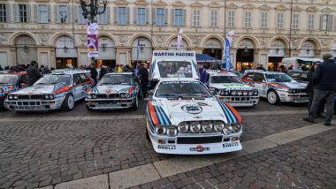 Le Lancia storiche esposte in Piazza San Carlo a Torino