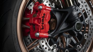 Le pinze Brembo M50 rosse della Ducati Diavel 1260 Lamborghini