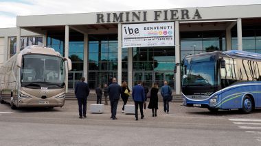 L'ingresso all'International Bus Expo presso Rimini Fiera
