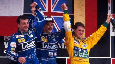 Mansell, Patrese e Schumacher, 1992 - F1 GP Messico 