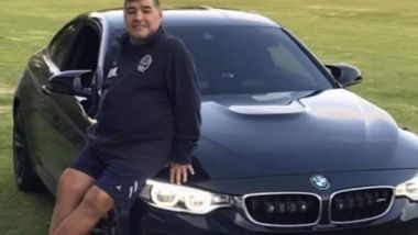 Maradona con la sua BMW
