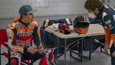 Marc Marquez (Honda) nel test privato di Barcellona nel marzo 2021