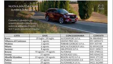 Mazda CX-80, il calendario dei test drive per i clienti