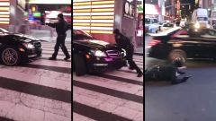 Video: Mercedes C63 AMG investe poliziotto sgommando a New York