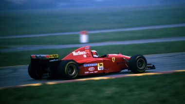 Michael Schumacher nel test del 1995 con la Ferrari 412 T2 | Foto: Girardo.com