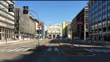 Milano ad aprile, strade deserte