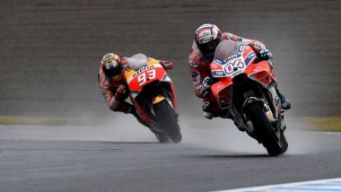 MotoGP Giappone 2018, Motegi: Andrea Dovizioso (Ducati) e Marc Marquez (Honda)