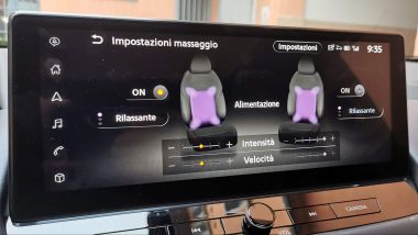 Nissan Qashqai e-Power Tekna+, il menu del massaggio dei sedili