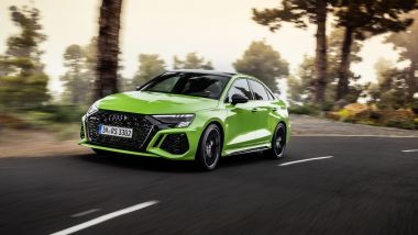 Nuova Audi RS3 Sedan: visuale di 3/4 anteriore