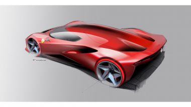 Nuova Ferrari SP48 Unica: uno dei bozzetti per creare lo stile iconico della supercar