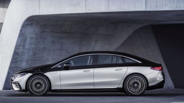 Nuova Mercedes EQS: visuale laterale