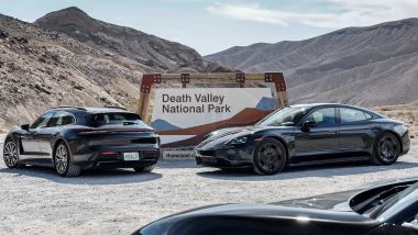 Nuova Porsche Taycan: i collaudi nella bollente (fino a 53C°) Valle della Morte in California