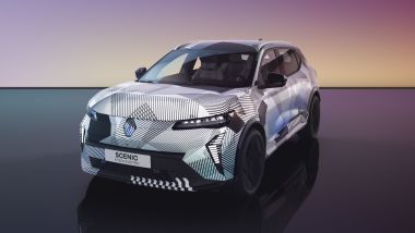 Nuova Renault Scenic E-Tech Electric, visuale di 3/4 anteriore