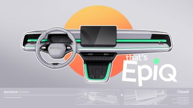 Nuova Skoda Epiq: design Modern Solid con layout minimal e materiali sostenibili
