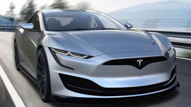 Nuova Tesla Model S: il frontale molto aggressivo della berlina elettrica americana