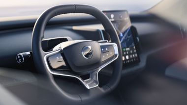 Nuova Volvo EX30, il volante con i comandi touch