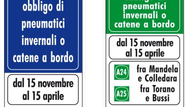 Obbligo pneumatici invernali dal 15 novembre 