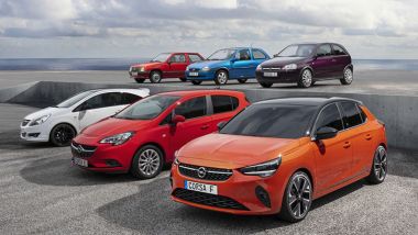 Opel Corsa restyling: le sei generazioni a confronto